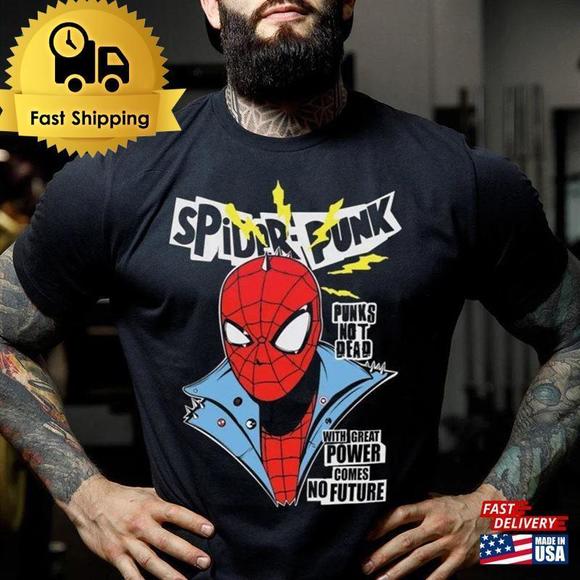 Tops - Spider Punk Man Printed T-Shirt 01 Unisex